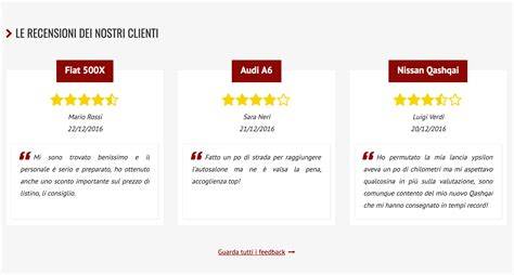 Sezione recensioni clienti