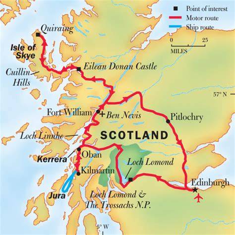 mappa delle Highlands scozzesi