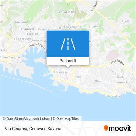 mappa della via Cesarea Loano