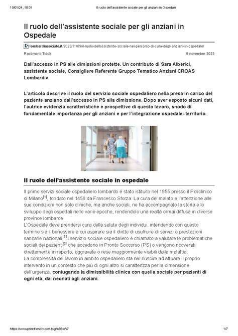 diagramma ruolo assistente sociale ospedale