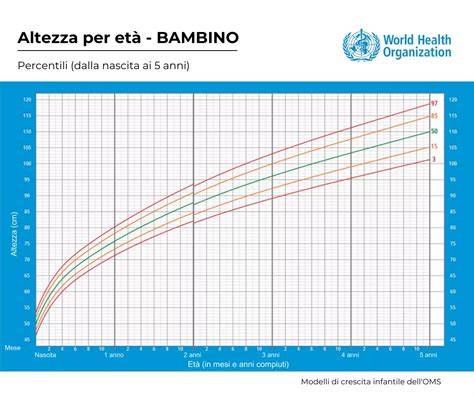 diagramma confronto altezza bambino, 100-150 cm