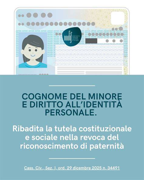 cognome del figlio e identità personale infografica